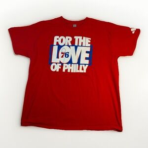 PHILADELPHIA 76ers T Shirt Men's XL NBA For The Love Of Philly Red